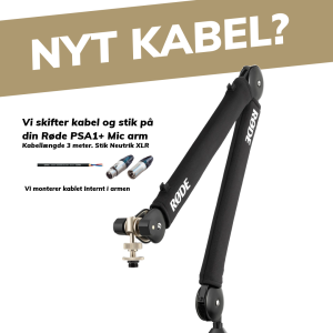 Nyt kabel og stik på Rode PSA1+ Mic Arm